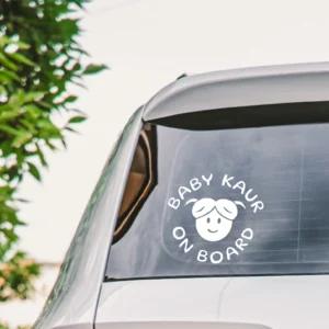 Baby Kaur on Board Decal | Sikh Baby Shower Gift