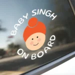 Personalized Baby Singh On Board Car Decal | Sikh Baby Gift
